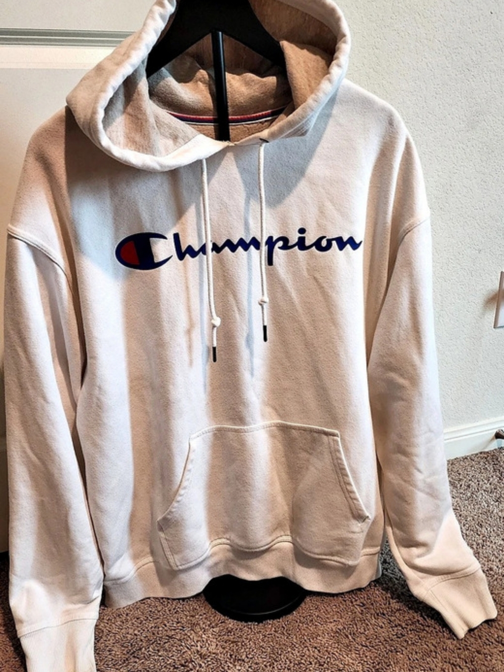 Champion Authentic Athleticwear Script Logo Hoodie Men's White XL